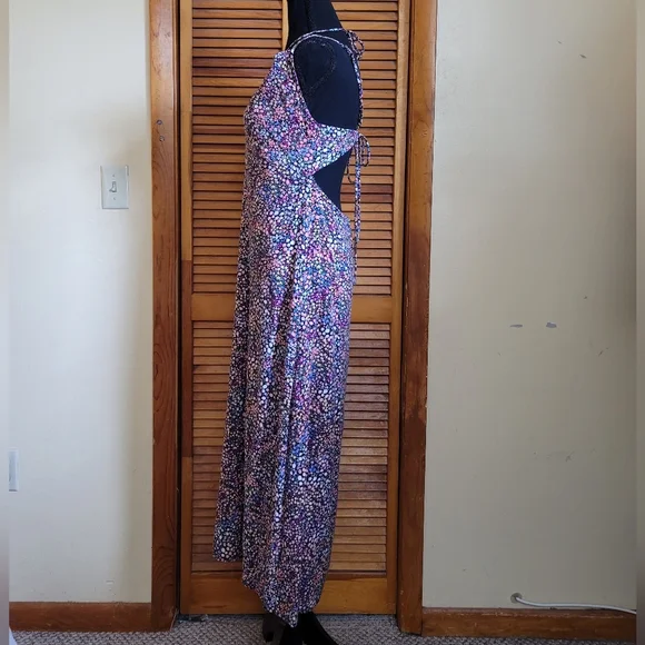 EUC H&M Floral Halter Maxi Dress Size Medium - Picture 4 of 4
